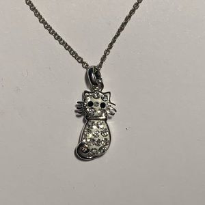 White Cat CZ Necklace